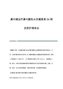 鼻内镜治疗鼻内翻乳头状瘤患者54例优质护理体会