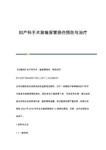 妇产科手术致输尿管损伤预防与治疗