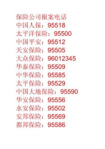 保險公司報案電話