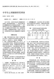 中學生心理健康狀況調查