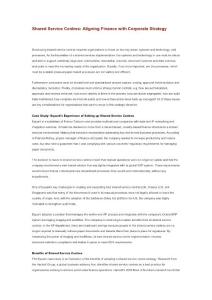 Shared Service Centres：Aligning Finance with Corporate Strategy