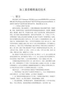 番茄精準栽培技術