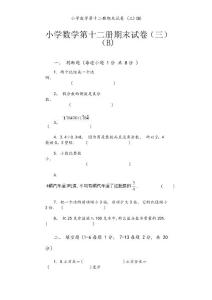 小學數學第十二冊期末試卷 (三)(B)