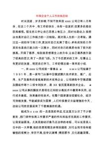 環保企業個人工作自我總結