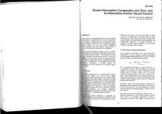 Sound Absorption Composites and Their Use in Automotive