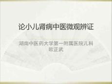 小儿肾病的微观辨证PPT课件