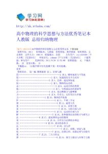 高中物理的科學(xué)思想與方法優(yōu)秀筆記本 人教版 - 總結(jié)歸納-物理 高考學(xué)習(xí)網(wǎng)