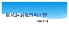 脑脓肿观察和护理