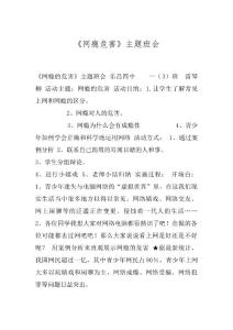 《网瘾危害》主题班会