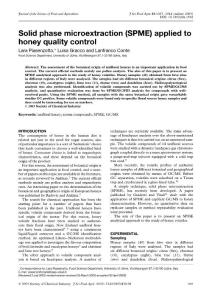 Solid phase microextraction (SPME) applied to honey quality control