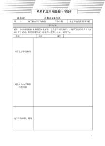 單片機應用系統設計與制作工作單