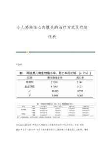 小儿感染性心内膜炎的治疗方式及疗效评析