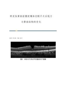 特发性黄斑前膜玻璃体切割手术后视力与黄斑结构的变化
