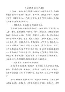 ＸＸ鎮政務公開工作總結