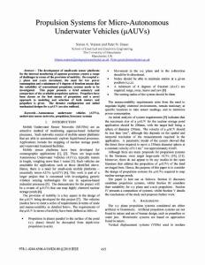 Propulsion  Systems  for Micro-Autonomous