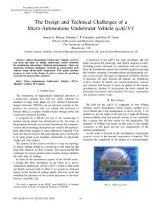 The Design and Technical Challenges of a Micro-Autonomous Underwater Vehicle