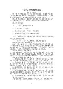 子公司人力資源管理辦法