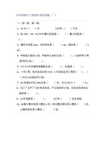 六年級(jí)數(shù)學(xué)上冊(cè)期末考試試題