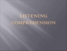 Listening Comprehension英语口语发音技巧