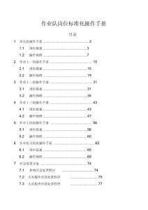 作業隊崗位標準化操作手冊