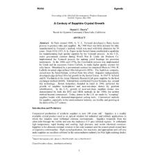 A Century of Sapphire Crystal Growth