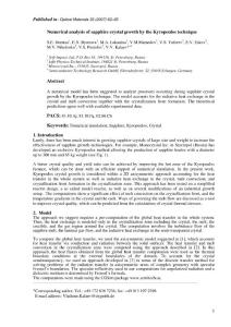 Numerical analysis of sapphire crystal growth by the Kyropoulos technique