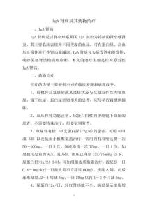 IgA肾病及其药物治疗