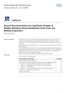 General Recommendations for LightCycler Analysis of