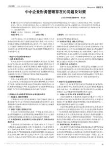 中小企業(yè)財務管理存在的問題及對策 (6)