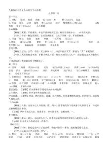 2011人教版初中語文全六冊生字詞總攬