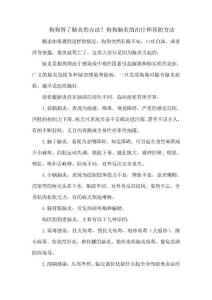 狗狗得了脑炎的办法？狗狗脑炎的治疗和预防方法