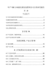 年產100萬噸催化裂化裝置項目可行性研究報告書