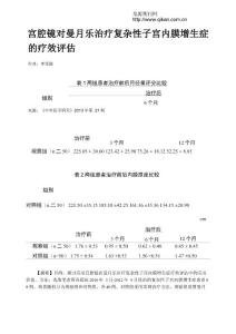 宫腔镜对曼月乐治疗复杂性子宫内膜增生症的疗效评估
