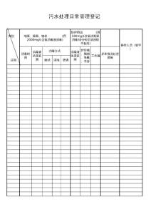 污水消毒登記表模板