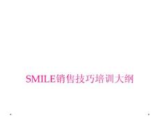 smile銷售技巧培訓(xùn)大綱