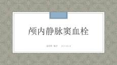 颅内静脉窦血栓钱宇