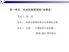 高考生物第一輪復習精品課件包：第一單元 生命的物質基礎（含緒論）（共144張精美PPT）