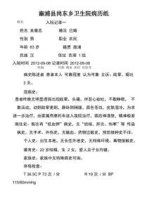 内耳眩晕症病历
