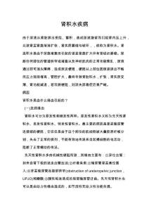 肾积水疾病