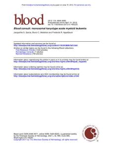 Blood consult: monosomal karyotype acute myeloid leukemia