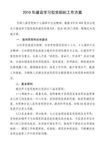 2010年党建工作方案