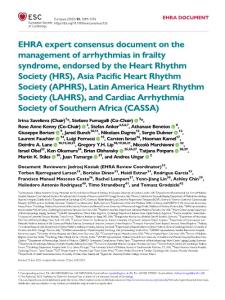2023EHRA專家共識：衰弱綜合征心律失常的管理