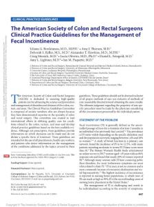 2023ASCRS臨床實踐指南：大便失禁的管理