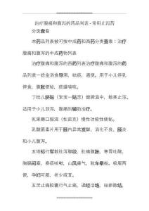 2023年整理治疗腹痛和腹泻的中成药物列表