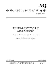 生產(chǎn)經(jīng)營單位安全生產(chǎn)事故應(yīng)急預(yù)案編制導(dǎo)則