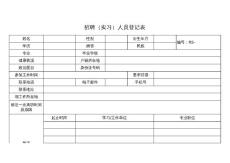 招聘人員登記表