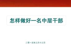 （優選文檔）怎樣做好一名中層干部PPT