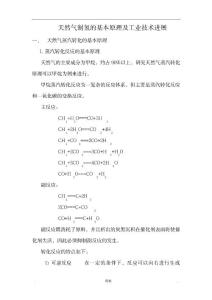 天然气制氢的基本原理及工业技术进展_行业资料-石油、天然气工业
