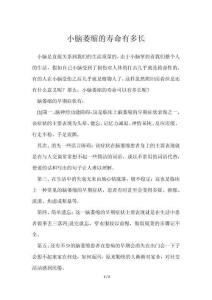 小脑萎缩寿命有多长