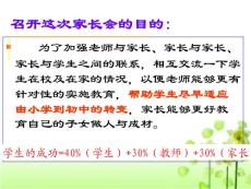 初一家長會主題班會課件